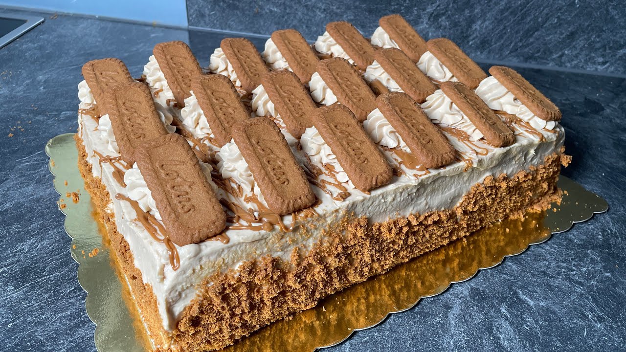 Unglaublich köstliche Lotus Torte! Mache diese tolle Lotus-Sahne-Torte🥰 Ihre Gäste werden staunen