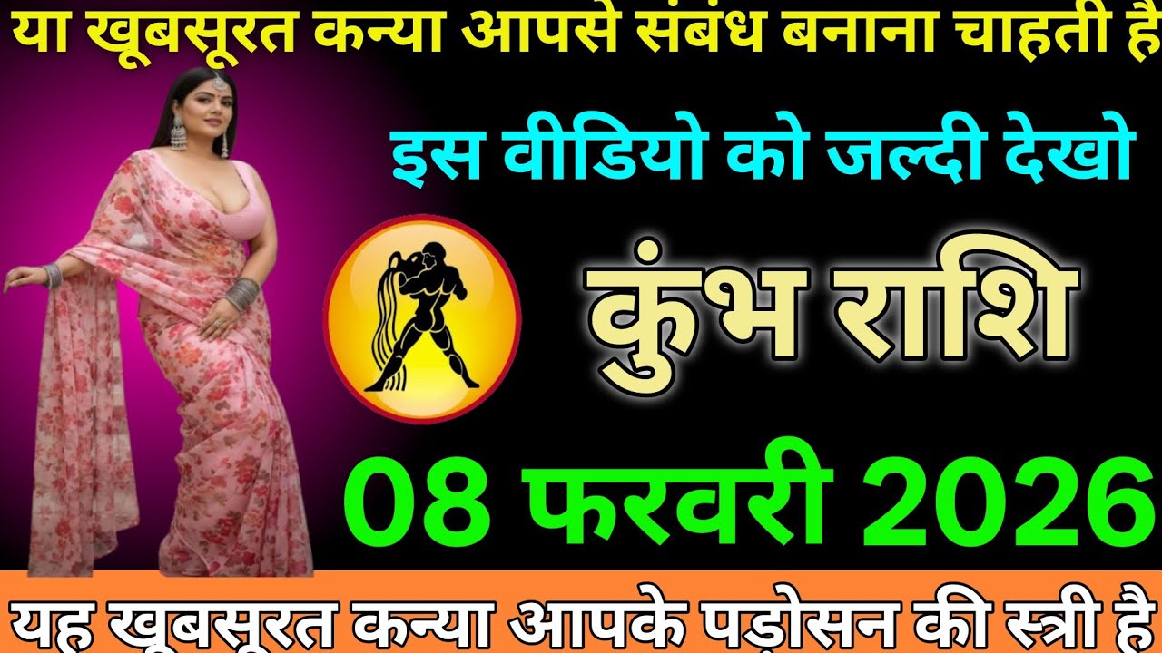 #कुंभ राशि दिनांक 08 फरवरी 2026 यह खूबसूरत कन्या आपसे संबंध बनाना चाहती है इस वीडियो को जल्दी देखो#