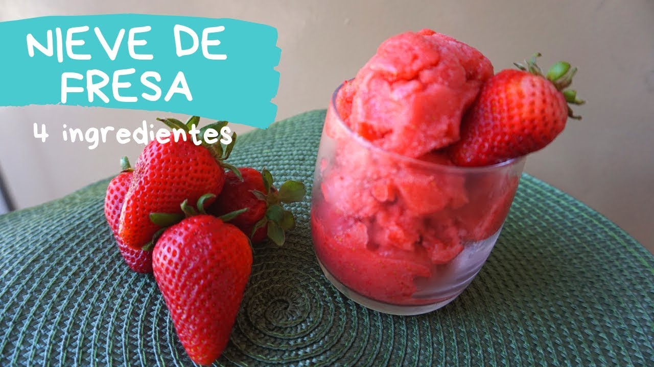 Nieve de FRESA casera | en Licuadora | Facil y Rapido