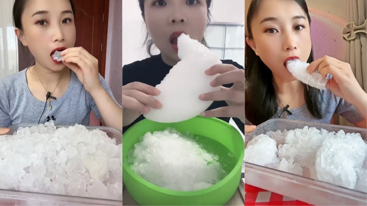 White Ice Eating ASMR | Crushed Ice | Ice Eating