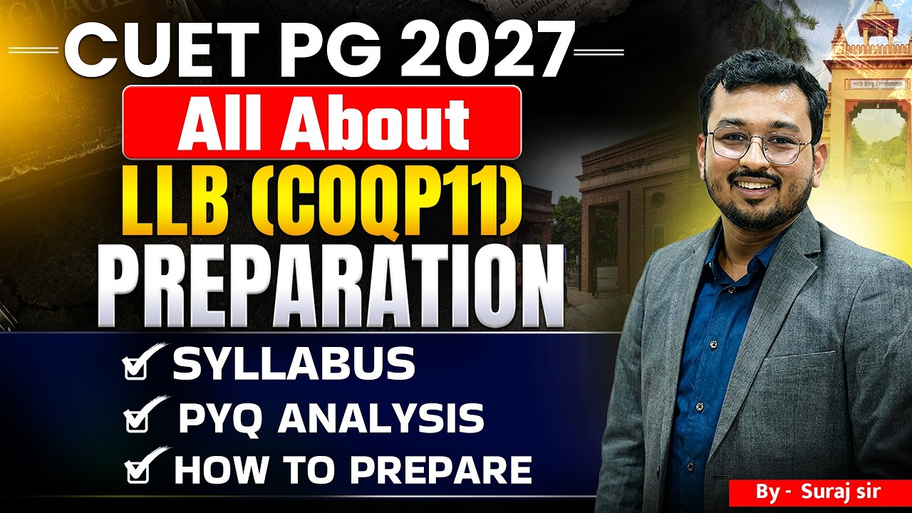 CUET PG LLB 2027 Complete Guide | COQP11 Syllabus, Pattern, Eligibility | DU LLB & BHU LLB