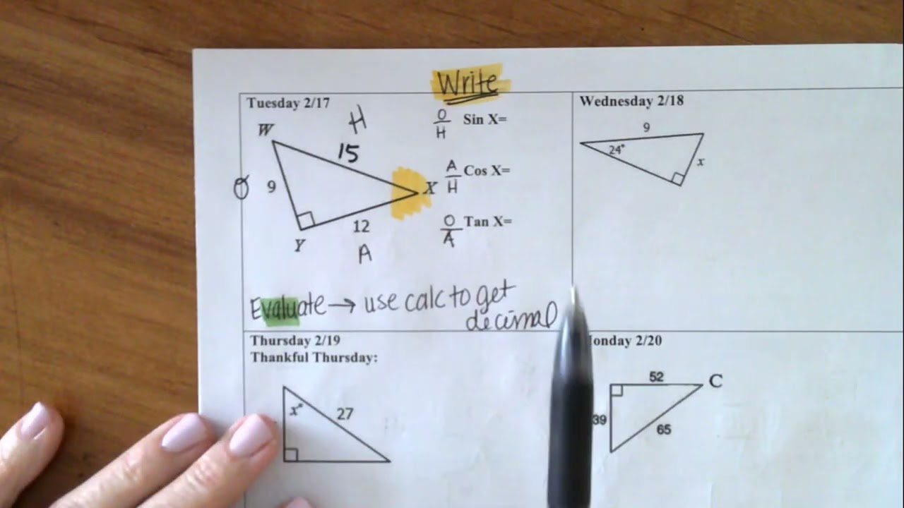 8.5 Finding Sides Using Trig