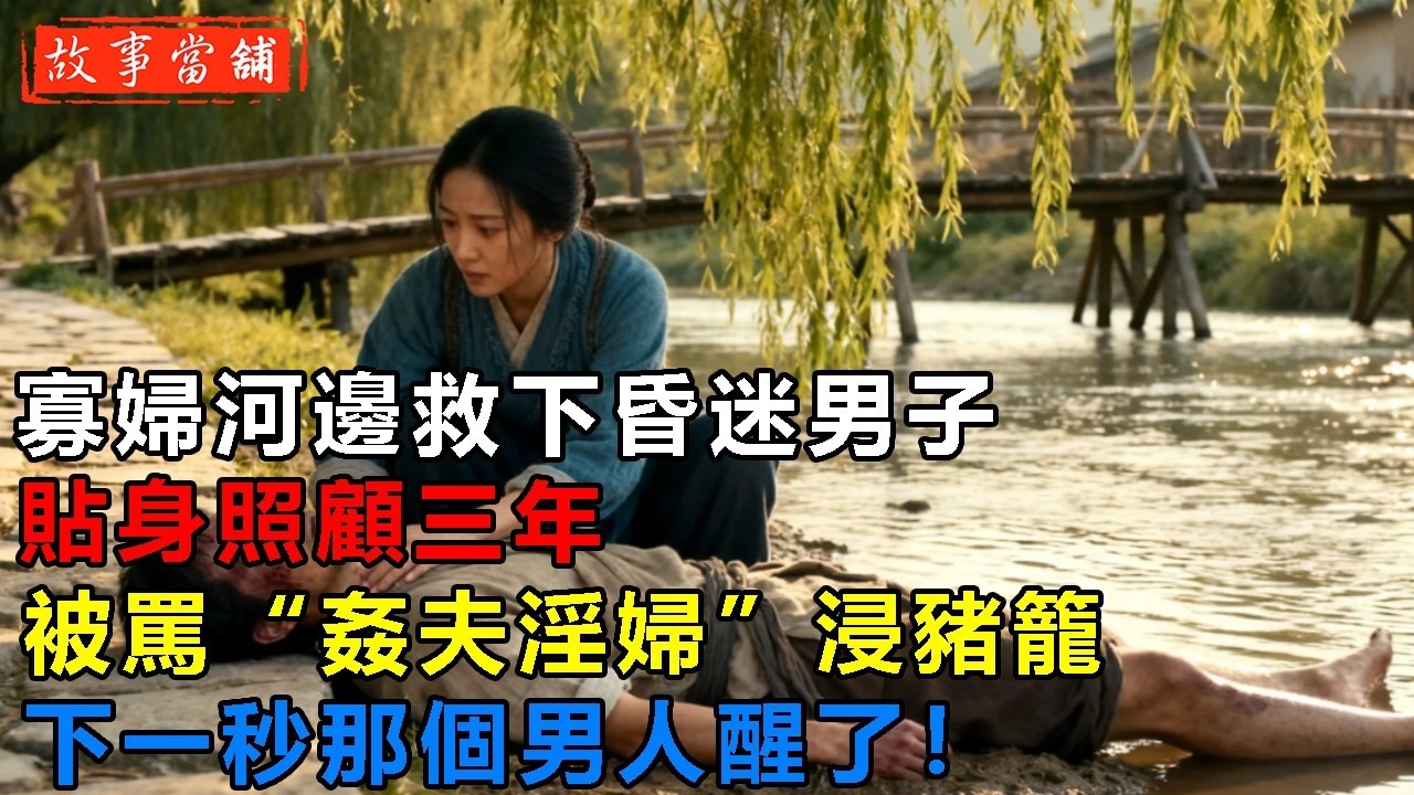 寡婦河邊救下昏迷男子，貼身照顧三年，被罵“姦夫淫婦”浸豬籠，下一秒那個男人醒了！| 民間故事 | 故事當舖