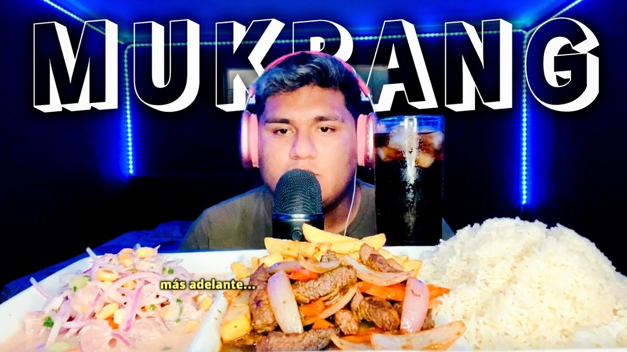 ASMR ESPAÑOL MUKBANG COMIENDO LOMO SALTADO, ARROZ Y CEVICHE 😋 