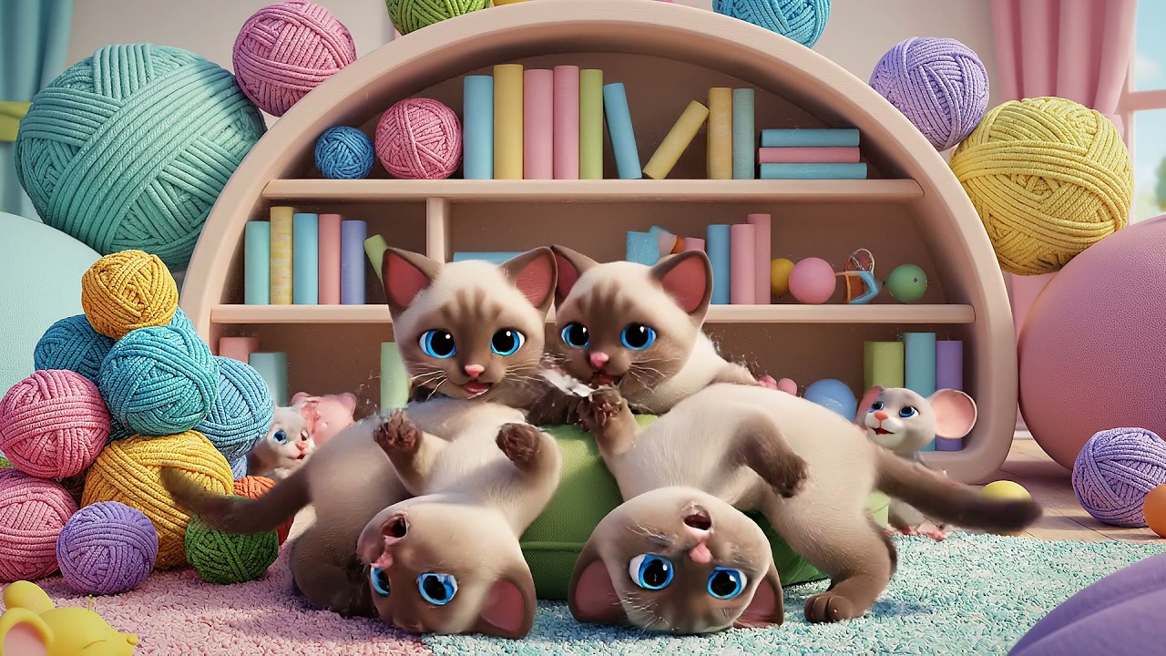 Cinco Gatitos Saltan, Saltan, Saltan | Canciones de Mascotas y Rimas Infantiles