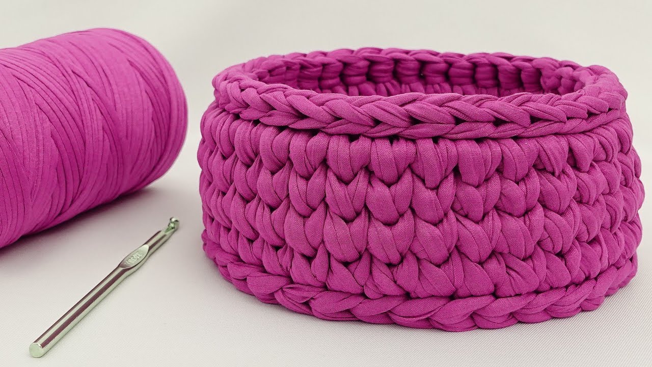 (espa&ntilde;ol) CESTA DE TRAPILLO PASO A PASO. CROCHET