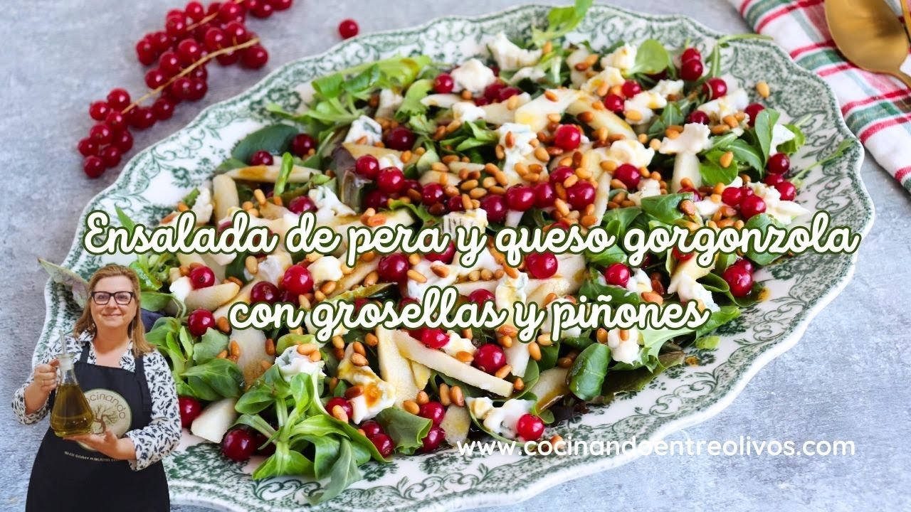 Ensalada de PERA y GORGONZOLA con piñones y grosellas 🥗 ¡El entrante perfecto!