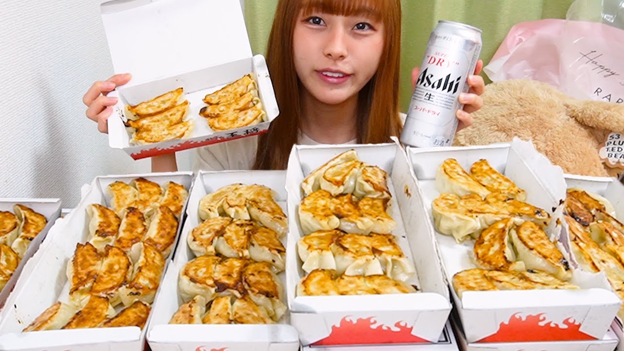 【大食い】キンキンに冷えたビールと餃子の王将100個食べるよ🥟🥟🍺