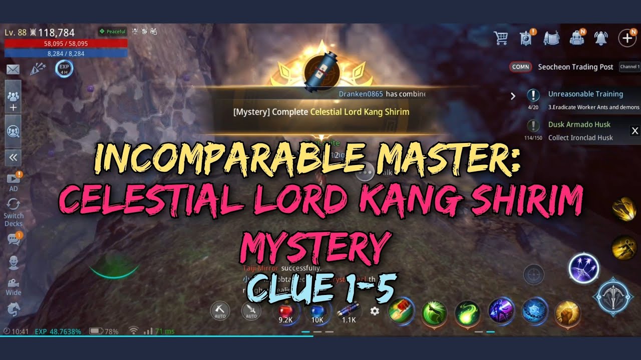 MIR4: Incomparable Master Mystery: Celestial Lord Kang Shirim | Clue 1-5 | Complete