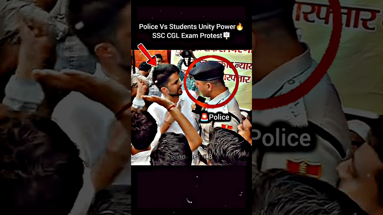 SSC Exam Protest🪧🔥Police Vs Students Power🔥 #ssccgl #police #ssc #exam #protest #army #power #viral