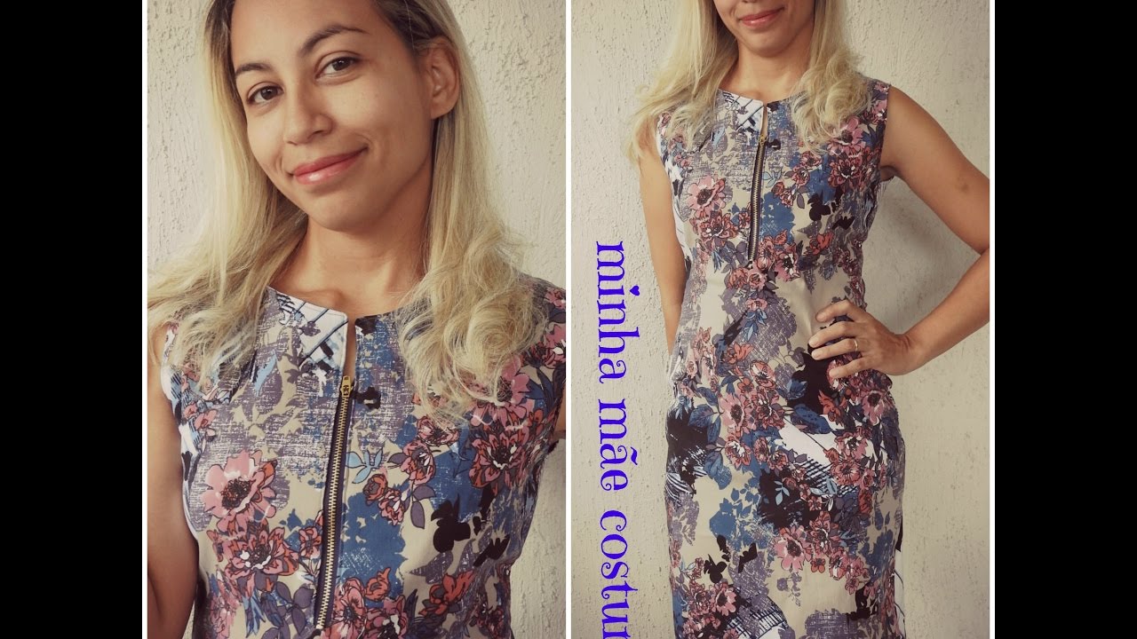 COSTURANDO VESTIDO TUBINHO COM ZIPER FRONTAL