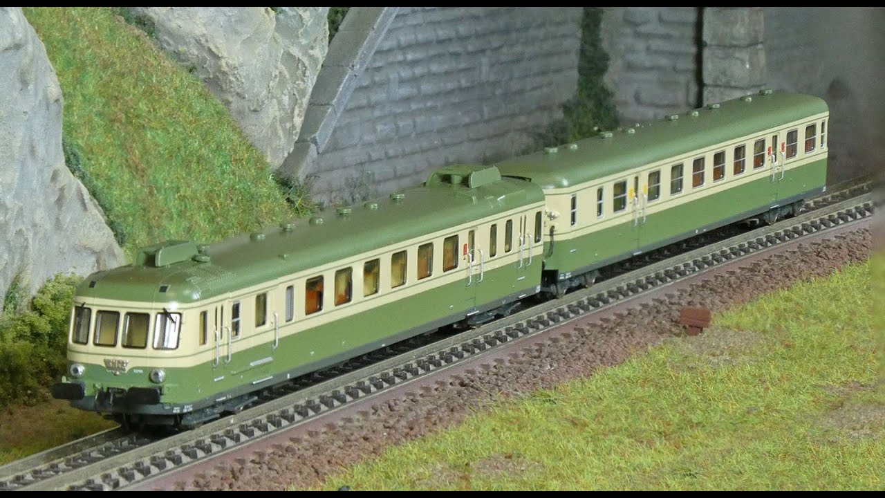 Arnold HN2635 Autorail diesel RGP 2 modernisé , SNCF, vert/beige, échelle N