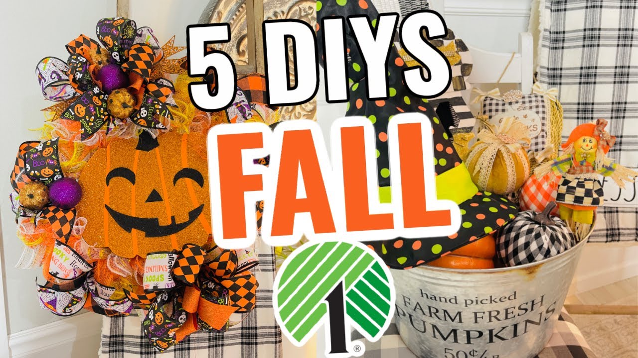 🎃🍁5 DIYS DOLLAR TREE FALL 2021 DECOR DECO MESH WREATH 🎃🍁 Olivia's Romantic Home DIY