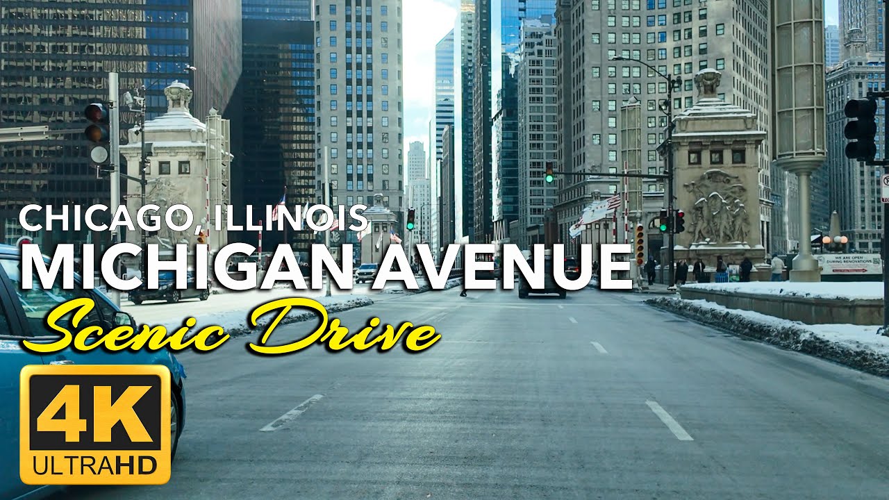 Driving Through Michigan Avenue, Chicago | Scenic Winter Drive Through the City