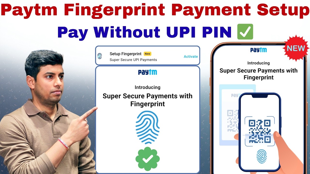 Paytm Fingerprint Payment Setup ✅ | UPI Payment Without UPI PIN ✅ | UPI Payment With Fingerprint 🫆