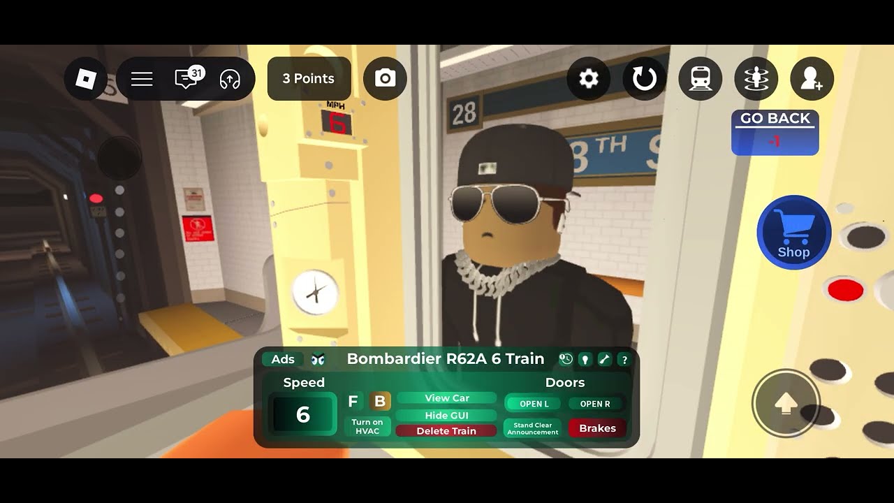 [Un-edited] Roblox TC4 Operating an R62A 6 train in IRT Subway Lines. (Derailment)