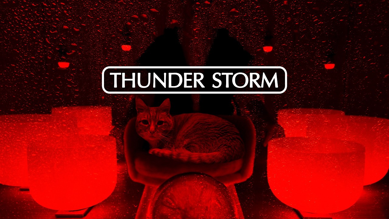 **RED LIGHT THERAPY** Sleep Music with **Gentle THUNDER STORM Sounds**