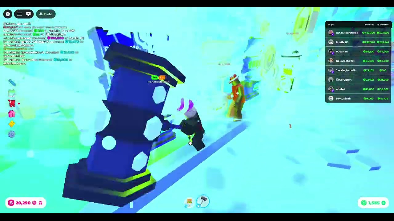 Donating someone 100k robux in pls donate v!