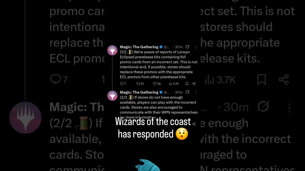 Wizards of the coast responds to tmnt in Lorwyn Eclipsed Pre-release kits. ##magicthegathering #mtg