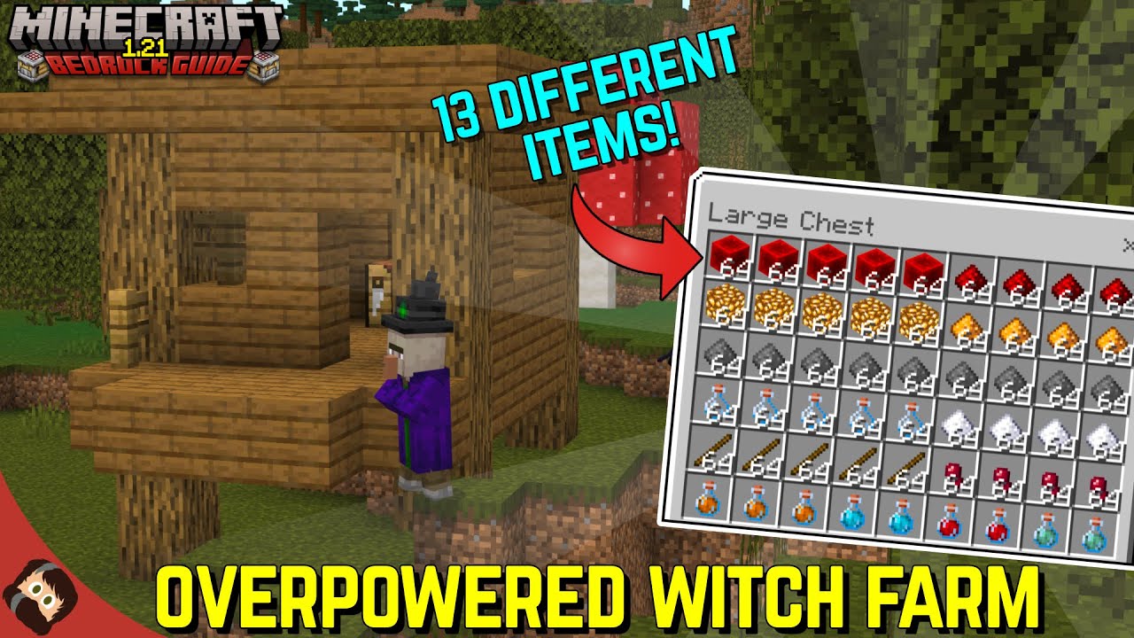The BEST Witch Farm In Minecraft! | Minecraft Bedrock Guide 1.21 EP25