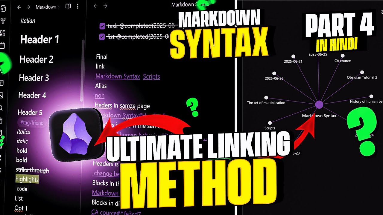 Part 4 This is the Most powerful method of taking notes | Markdown Syntax Obsidian Note taking Hindi