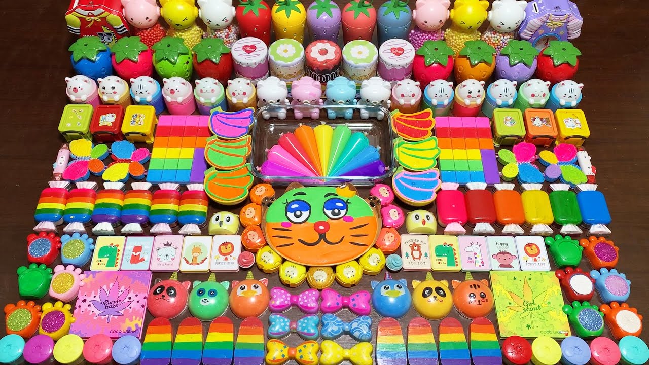 SERIES OF CHARACTERS ! SATISFYING WITH CLAY PIPING BAGS ! Mixing Random Things Into Slime #3059
