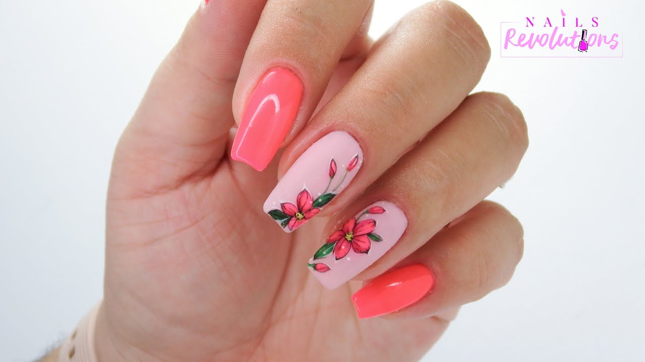 Neon flowers nails art tutorial / Stardoro / Cuccio