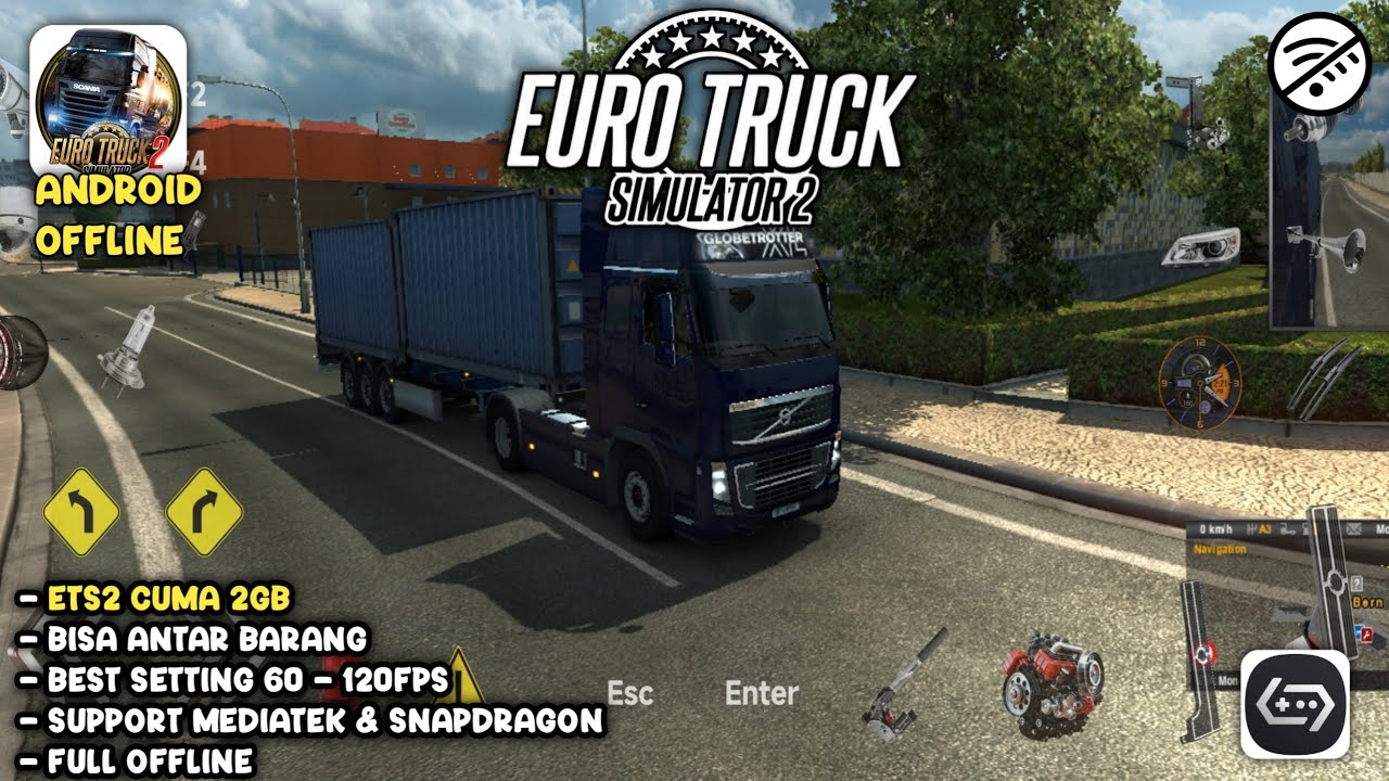 SIZE 3GB!! Cara Install & Main EURO TRUCK SIMULATOR 2 DI HP ANDROID GAMEHUB EMULATOR V6.0.7 | ETS2 
