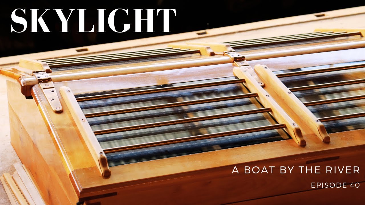 The skylight on our wooden boat is finished and a fancy new brass light (EP40)
