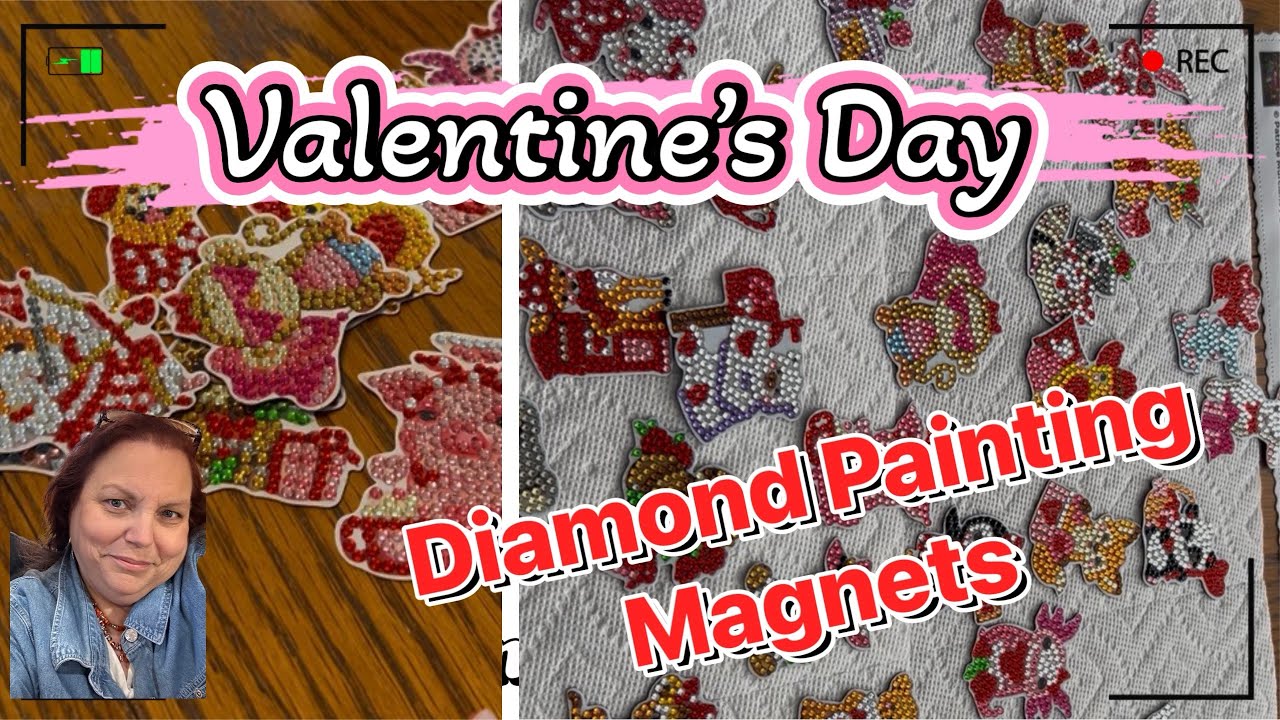 I made CUTE Valentines Day Diamond Painting Magnets for my coworkers 