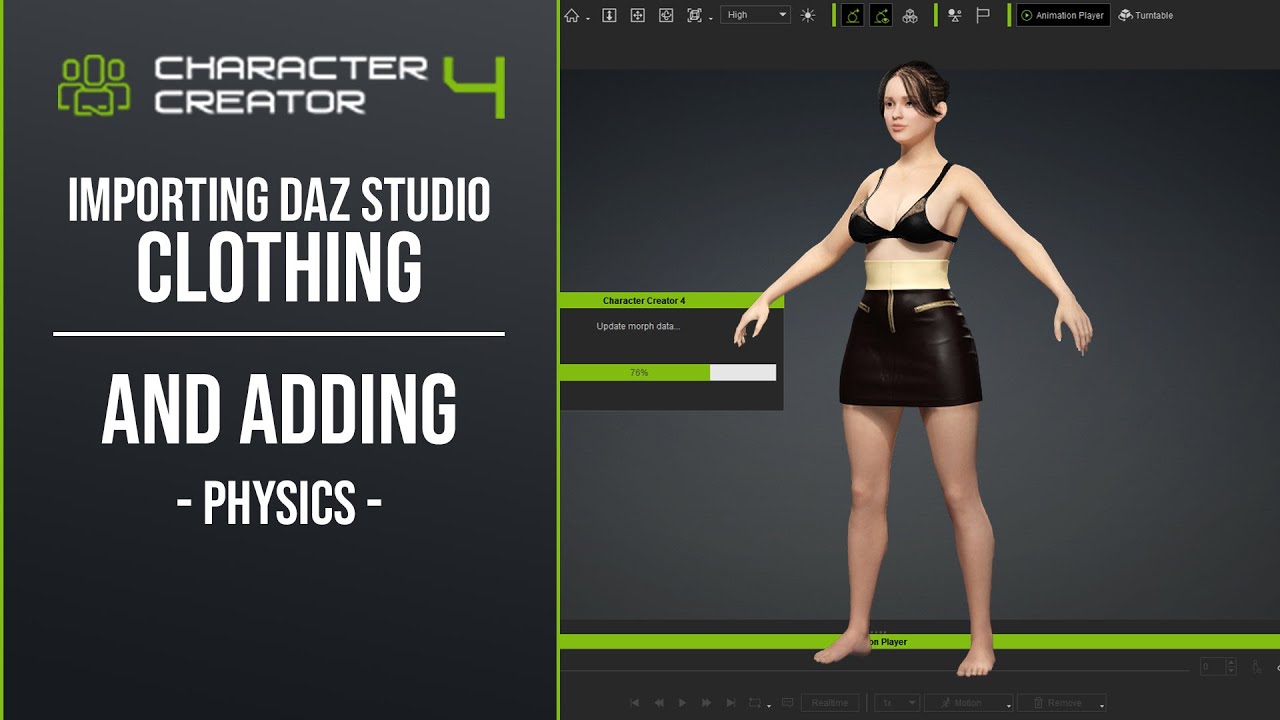 [Character Creator 4] How to import Daz Studio clothing and apply physics!