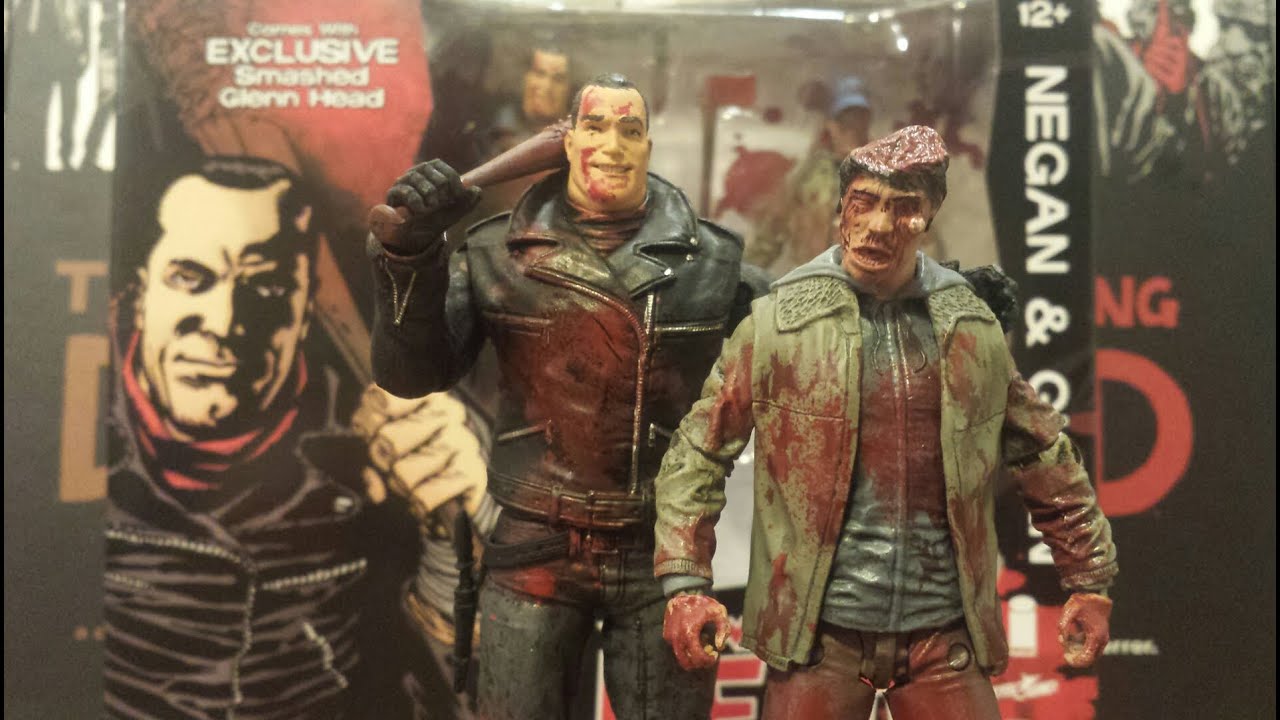 The walking dead Skybound exclusive Negan & Glenn bloody 2 pack action figures (HD)