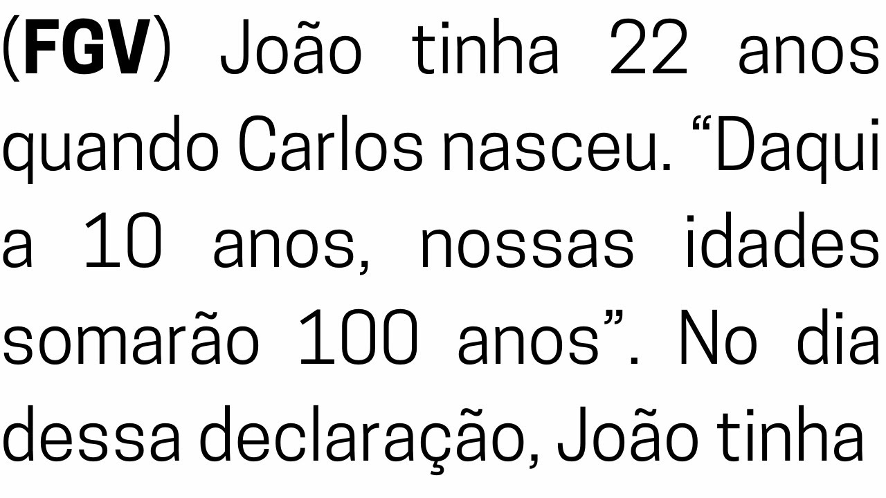 🔥FGV🔥 QUESTÃO DE CONCURSO DE MATEMÁTICA - EQUAÇÃO - ótima para treinar pmsp