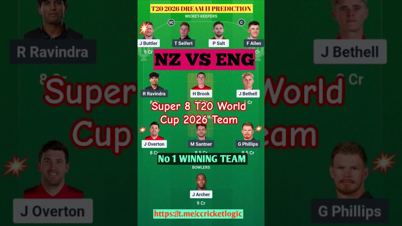 ENG vs NZ Today Match Prediction | ENG vs NZ Dream11 Prediction | T20 World Cup 2026 49th Match