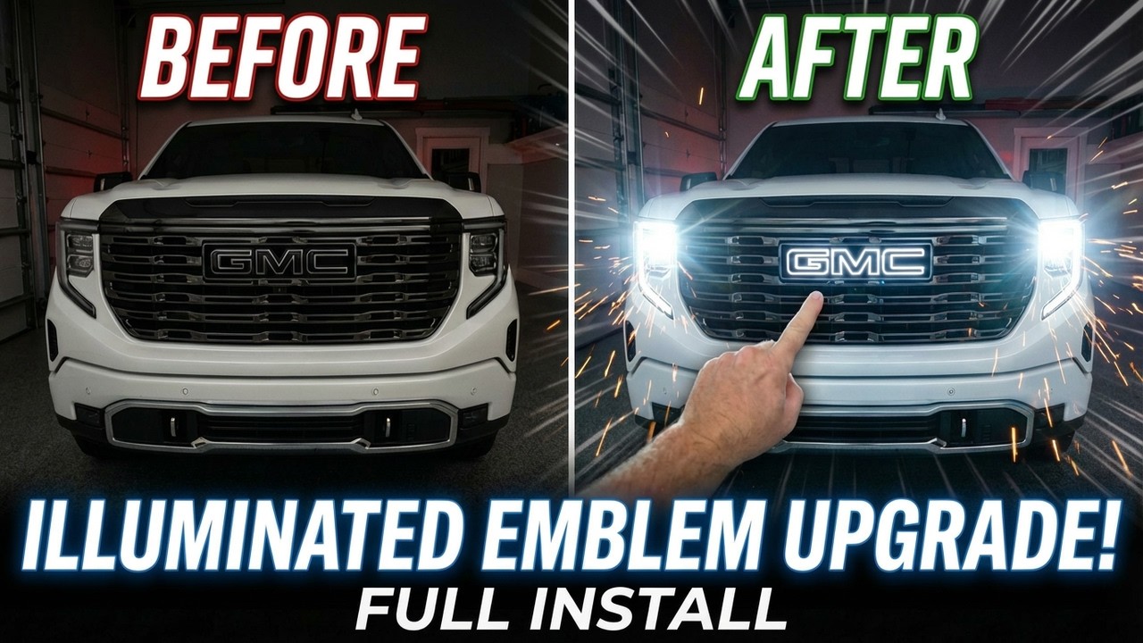 Заменил тусклую заводскую эмблему на подсвечивающуюся эмблему GMC на моем GMC Sierra Denali за сч...
