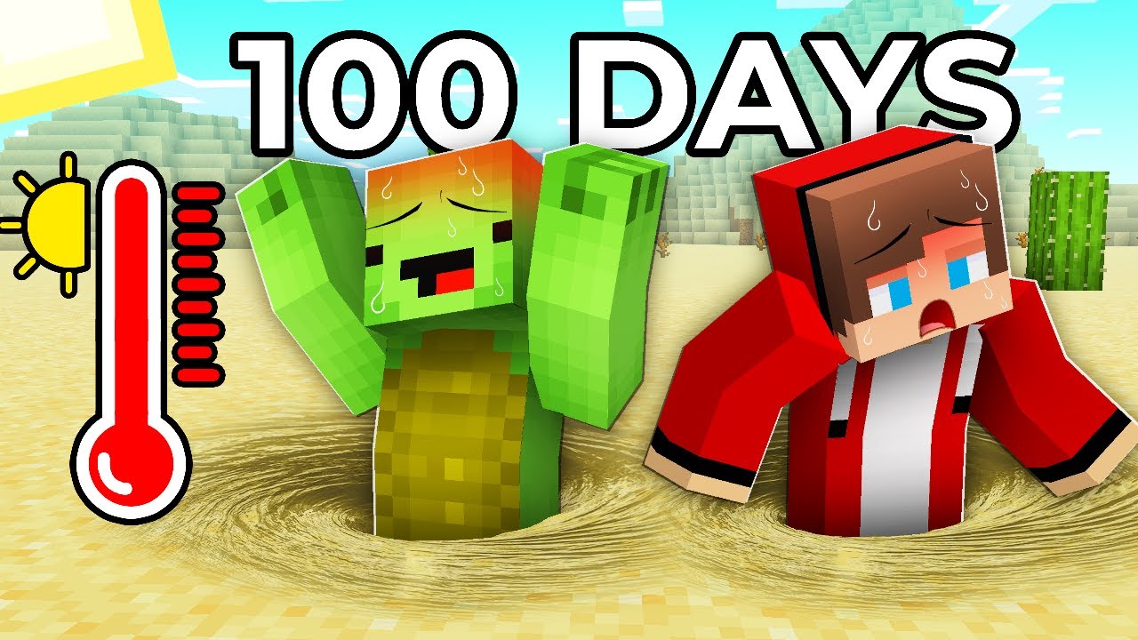 Mikey and JJ SURVIVE 100 DAYS in DESERT! Challenge - Minecraft (Maizen)