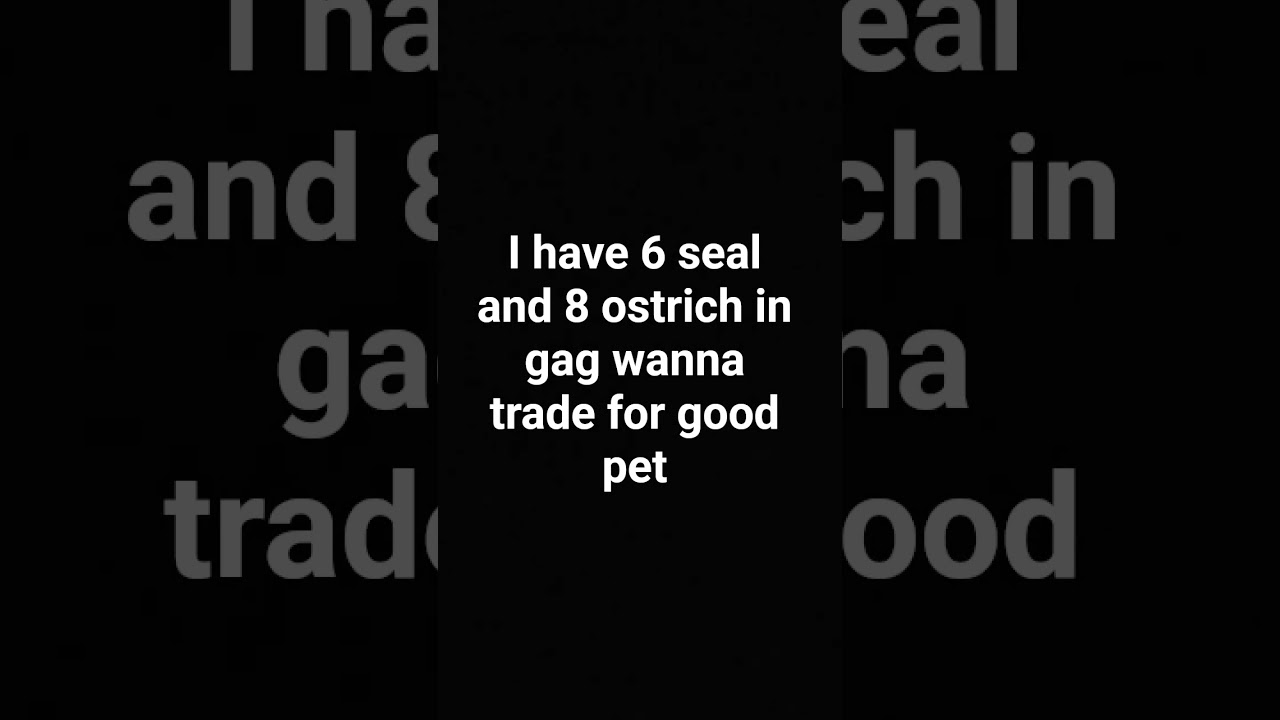 TRADING SEAL AND OSTRICH FOR GOOD PET IN GAG 🫢