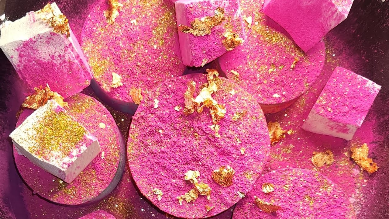 Pink Holi Covered Rounds &Cubes 