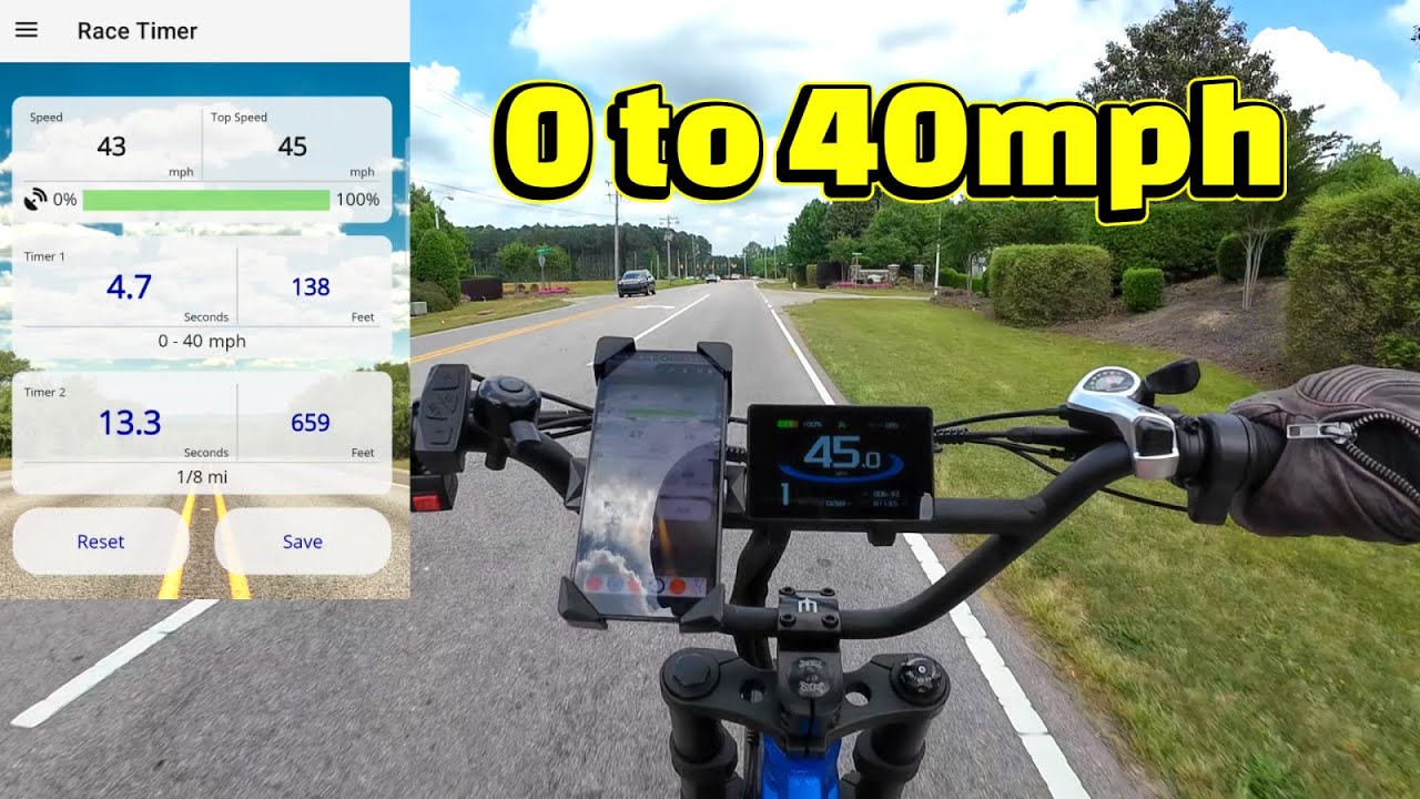 Wired eBike Accelerations Using RaceTimer