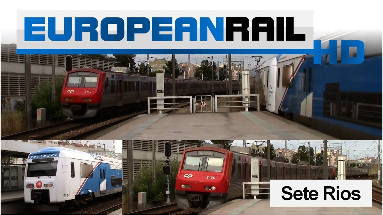 Fertagus 3500 EMU arrives x2 & Comboios de Portugal 2400 / 2300 EMU x2 at Sete Rios