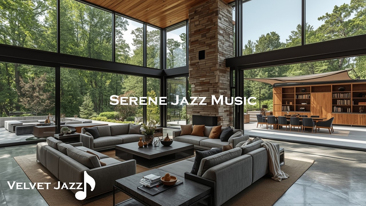 Soothing Jazz In Tranquil House Ambience | Serene Jazz Music & Gentle Nature Sound For Stress Relief