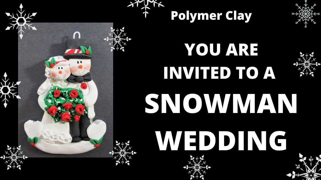 Polymer Clay Snowman Wedding Ornament