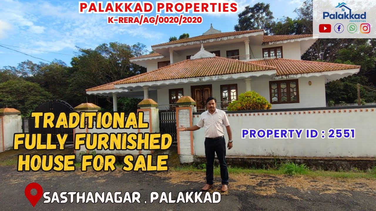 Fully furnished House for sale at Sasthanagar , Palakkad #PROPERTYID : 2551