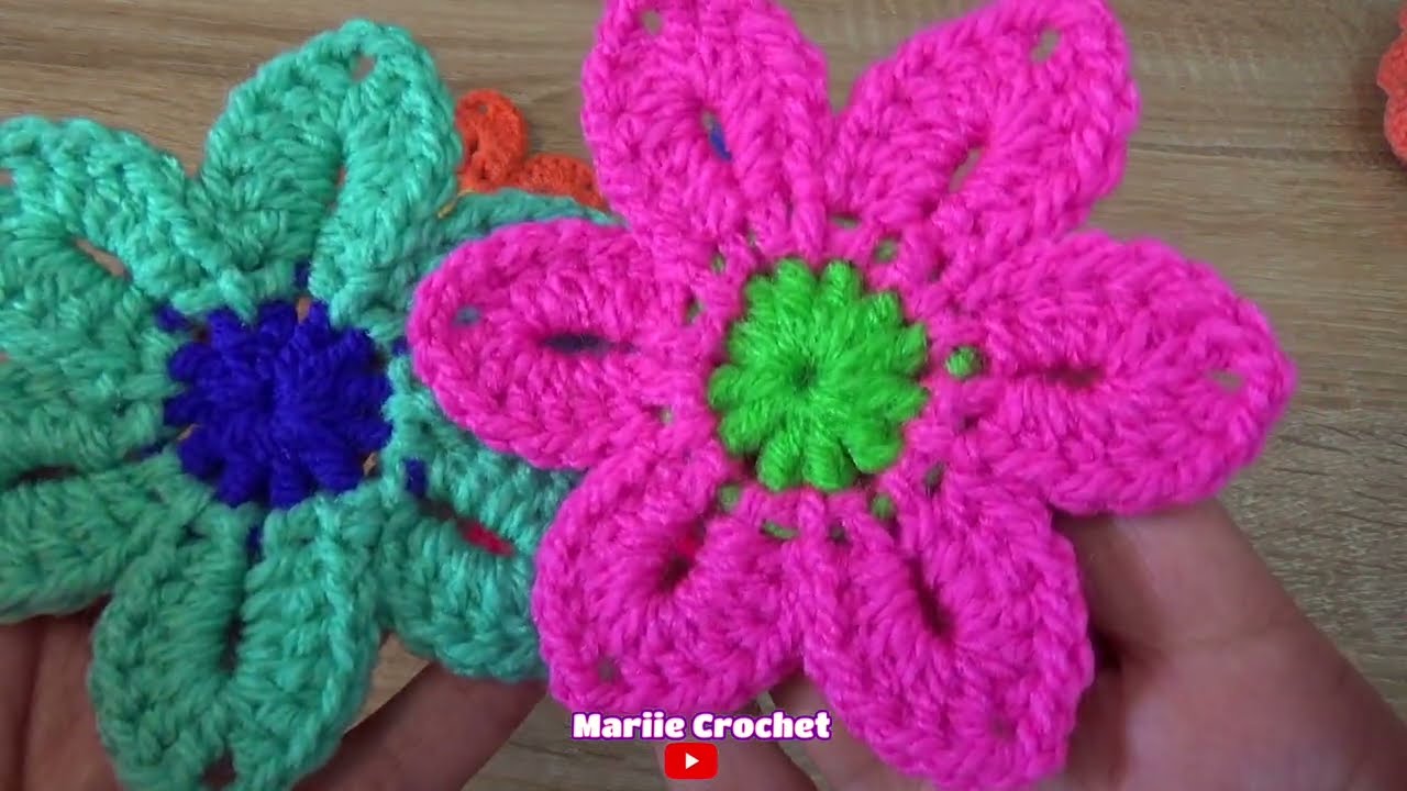 crochet flower. Flores de Verano tejidas a crochet