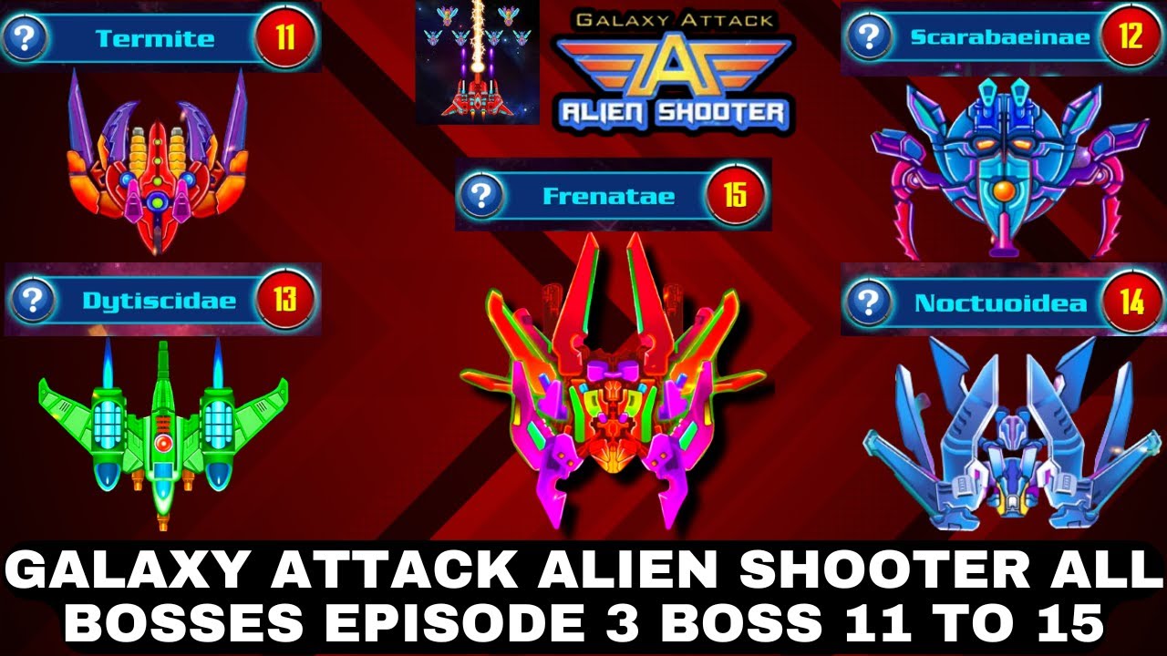 Galaxy Attack Alien Shooter | Boss Mode Level 11 To 15 All Bosses Epic Fights | Zambario Gamers 🚀🔥