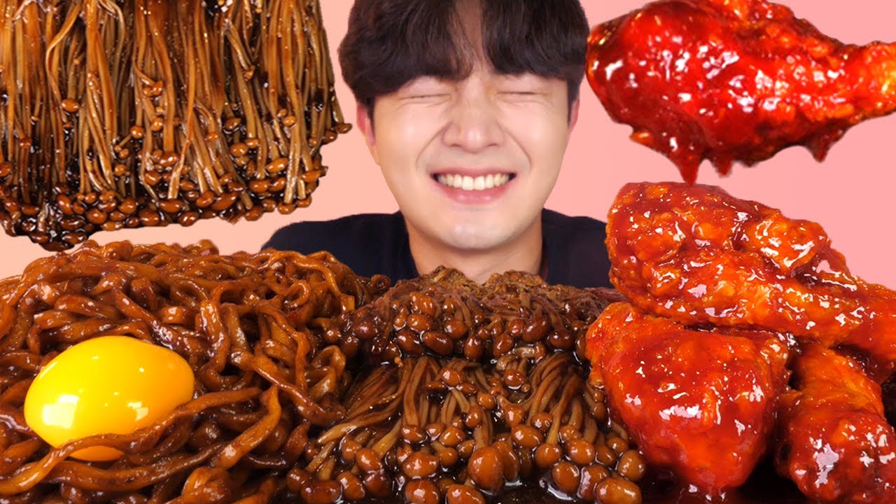 MUKBANG ASMRㅣМясо острых куриц Беспокойство Смысл Еда🍗Chicken Mushroom Korean 후니 Hoony Eating Sound