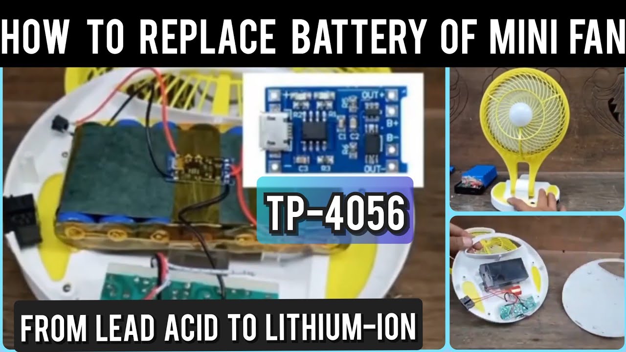tp-4056 paano papalitan ng lithium battery ang mini fan na ito na may lead acid battery