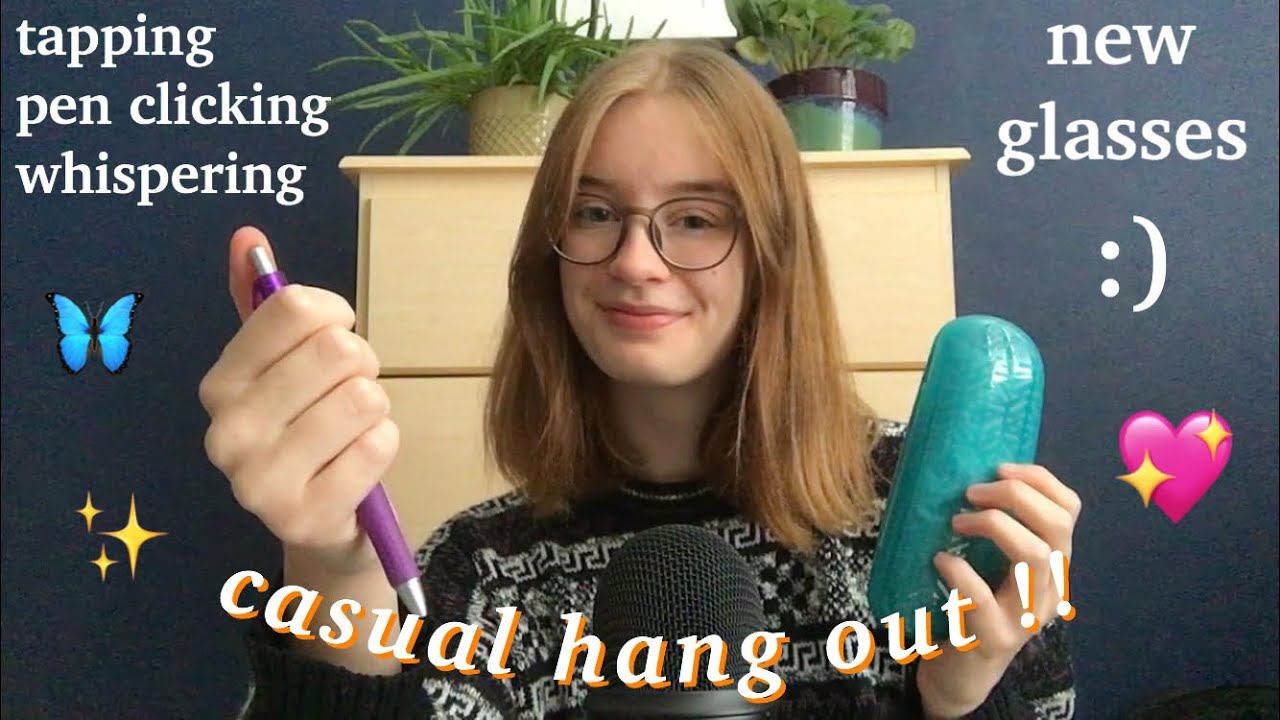 ASMR Tapping, Whispering, Pen Clicking, and Showing You My New Glasses!