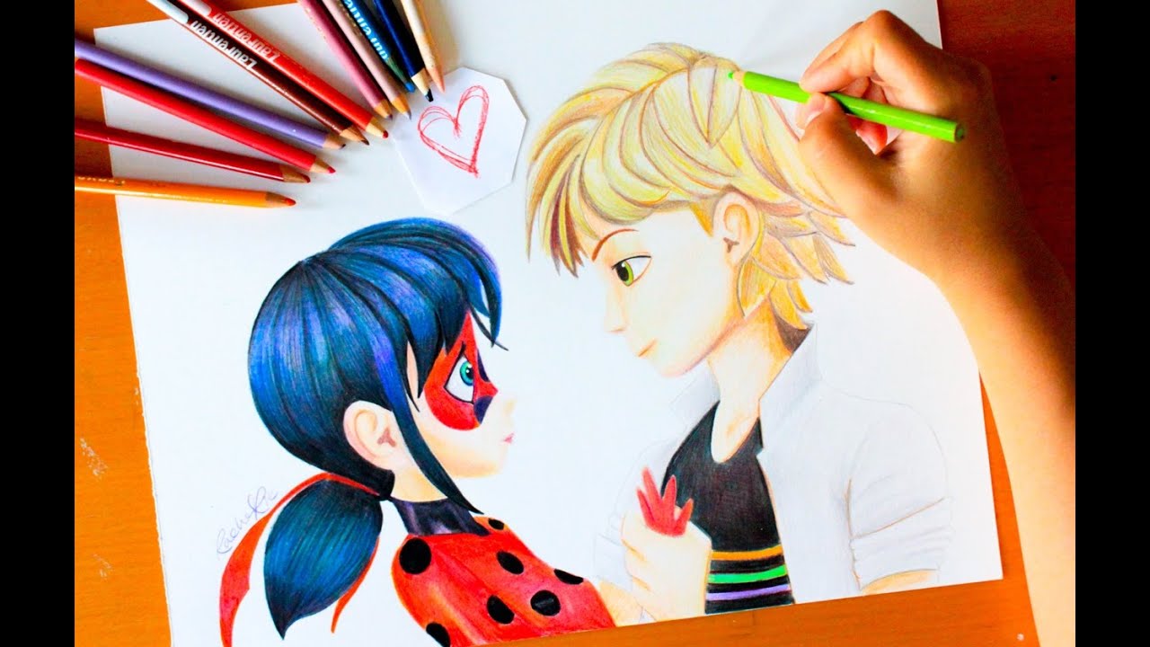 Drawing: LADYBUG & CHAT NOIR | Marinette & Adrien | BUDGET ART