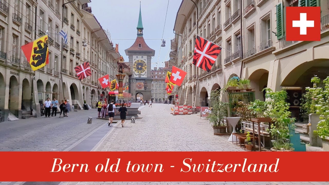 🇨🇭Sunshine in Bern - bears park and old town in 4K 